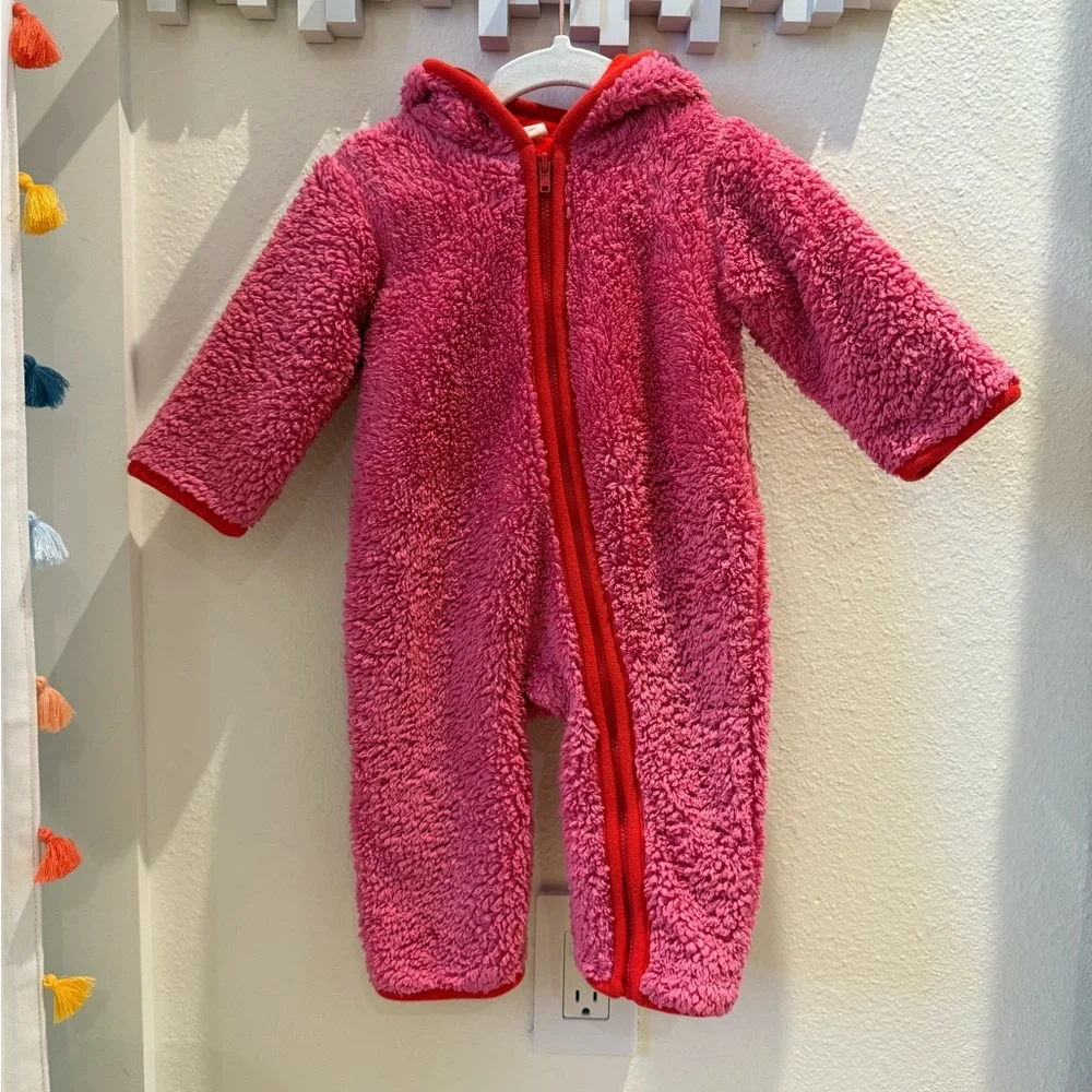 Warm Pink Sherpa Kids Onesie - Picture 1 of 3